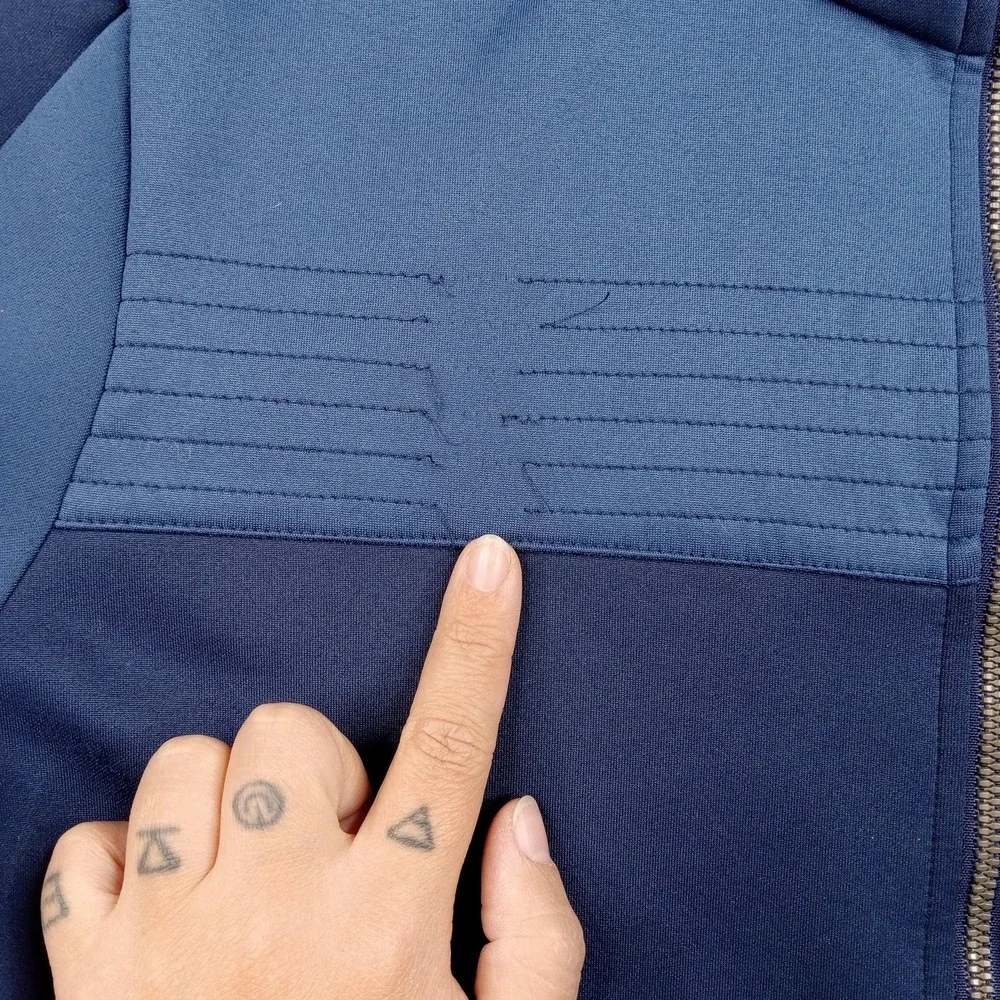 Pearl Izumi Jacket Mens Large Blue Cycling Softshell Full Zip Reflective Pockets - Picture 3 of 10